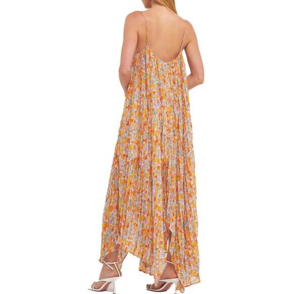 ENDLESS ROSE Pleated Waterfall Multi Maxi Dress Size XS - Picture 3 of 10